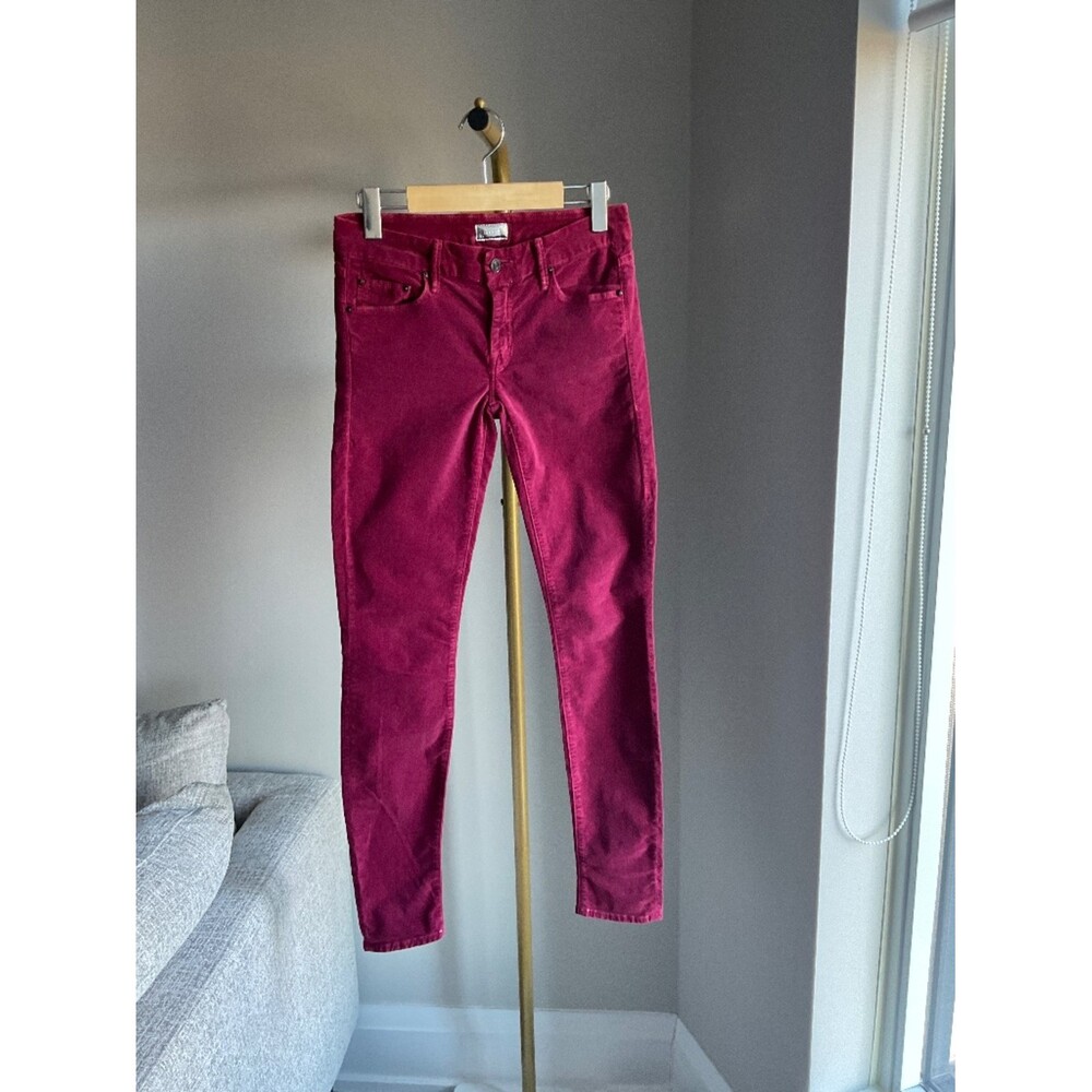 MOTHER The Looker Low-Rise Velvet Pants